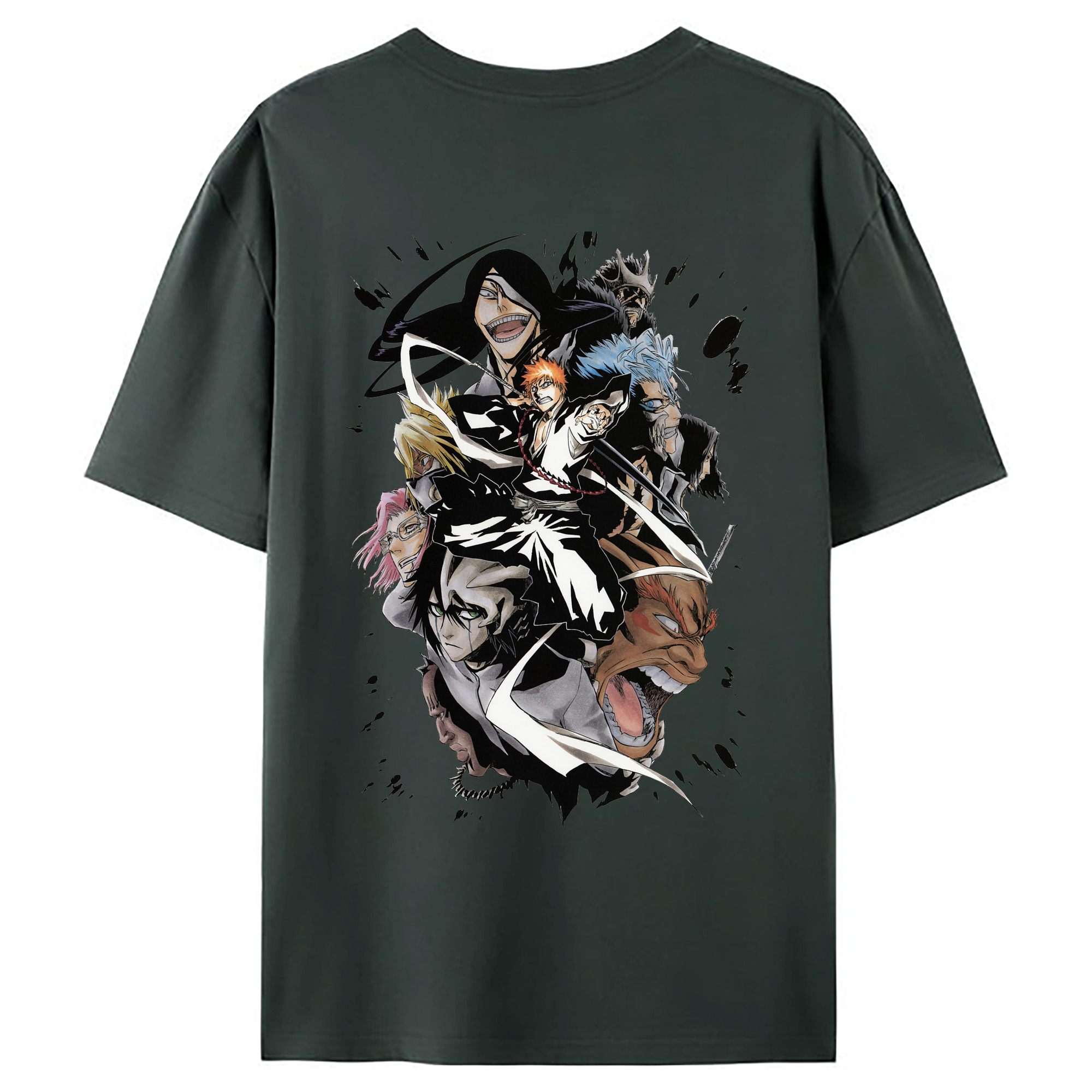 （画像用） ブリーチ 黒崎一護（くろさき いちご）BLEACH Kurosaki Ichigo 綿100％ メンズ半袖Tシャツ（バックプリント） 通気性